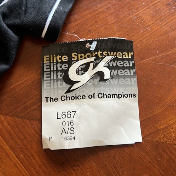 GK Elite Sportswear Black & White Athletic Knit Top Collar Fitted Size Small NWT - Picture 8 of 12